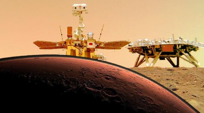 Çin'in Mars gezgin aracı Curong Kızıl Gezegen'den fotoğraf gönderdi