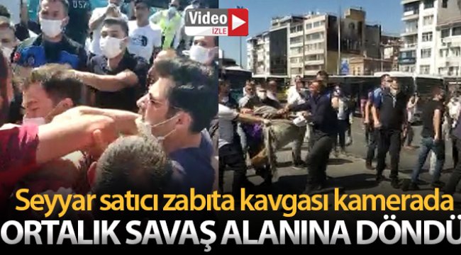 Kadıköy'de seyyar satıcı zabıta kavgası kamerada