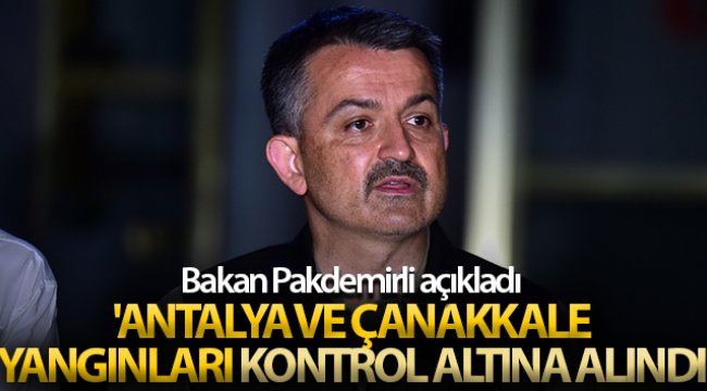 Bakan Pakdemirli: 'Antalya ve Çanakkale yangınları kontrol altına alındı'
