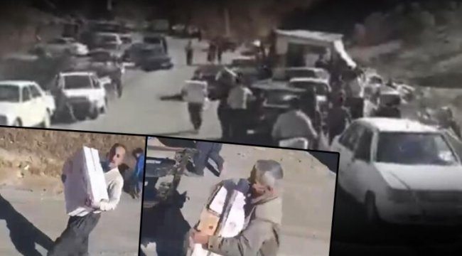 Türk TIR'ı İran'da kaza yaptı! Koliler yağmalandı