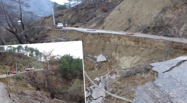 Manavgat'ta aşırı yağış heyelana neden oldu, karayolu çöktü! Yol 1 hafta kapalı kalacak