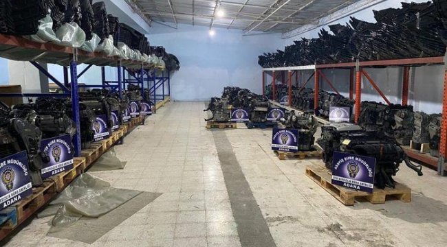 Adana'da "change" operasyonu! Çalıntı lüks otomobil motorlarını Türkiye'ye getirmişler