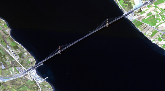 GÖKTÜRK-1 fotoğrafladı! Uzaydan 1915 Çanakkale Köprüsü
