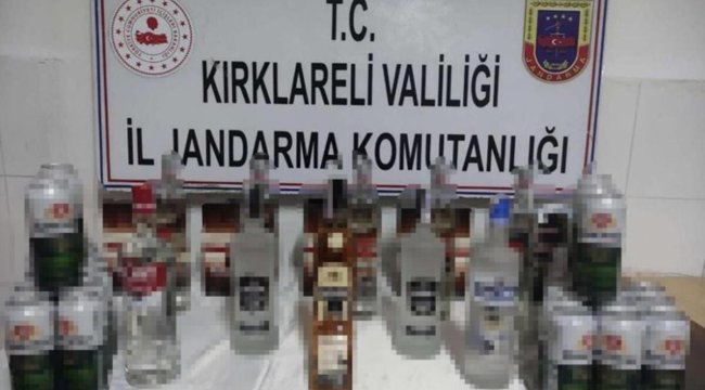 Bulgaristan'dan Türkiye'ye getirilen 43 litre kaçak içki ele geçirildi