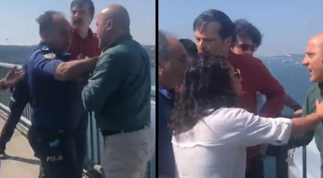 Erkan Baş, Ahmet Şık ve Sera Kadıgil köprüye pankart astı! İçişleri Bakanı Süleyman Soylu'dan çok sert tepki