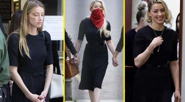 KARAR ÇIKTI !Amber Heard, dün görülen karar duruşmasında yine siyah intikam elbisesini giydi 