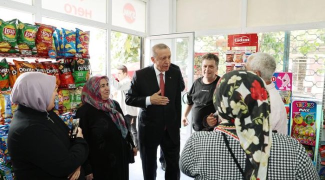 Cumhurbaşkanı Erdoğan'dan bakkal ziyareti