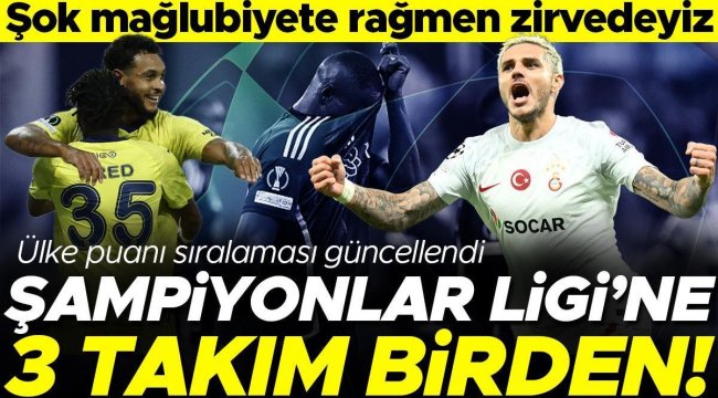 Son Dakika: Galatasaray, Fenerbahçe ve Beşiktaş maçları sonrası UEFA ülke puanı sıralamasında son durum! Mağlubiyete rağmen zirveyi bırakmadık... Şampiyonlar...