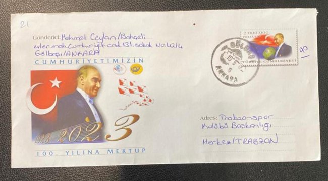 21 yıl önce yazdığı mektup, kulübe ulaştı! Trabzonspor taraftarı Mehmet Ceylan...