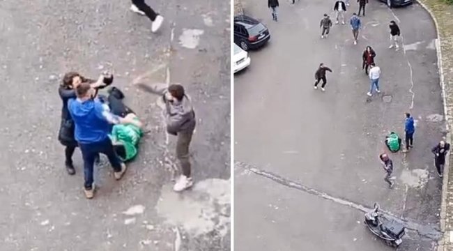 Kartal'da iki grup arasında dehşete düşüren kavga kamerada
